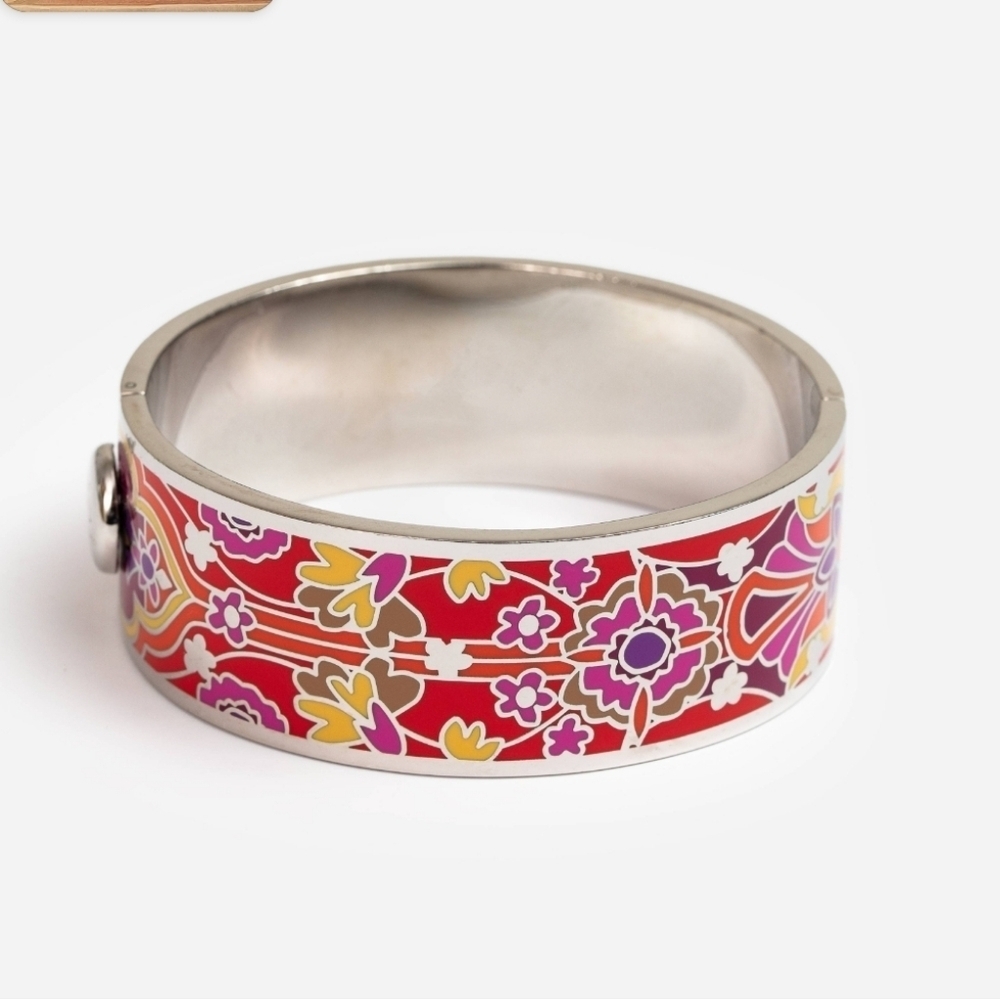 Johnny Was NWT Red Saba Hinged Bracelet XS/S